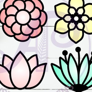 Intra απο ξύλο plywood  Χρώμα wenge 3mm-4mm πάχος - Flower Two Layer Cut Outs Laser D4 Δίασταση 30x20 cm INTRAFABR-121326918 - Image 2