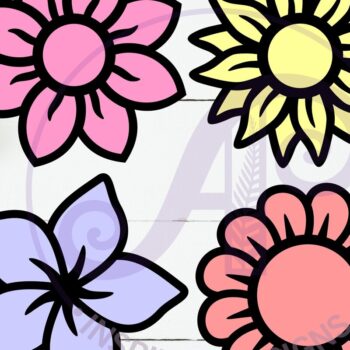 Intra απο ξύλο plywood  Χρώμα wenge 3mm-4mm πάχος - Flower Two Layer Outs File Δίασταση 30x20 cm INTRAFABR-121326890 - Image 2