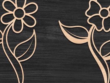 Intra απο ξύλο plywood  Χρώμα wenge 3mm-4mm πάχος - Βάζο λουλουδιών κομμένο με λέιζερ επιτοίχια πινακίδα Δίασταση 30x20 cm INTRAFABR-121231563 - Image 1