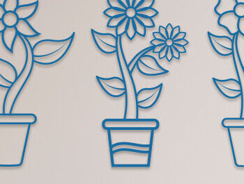 Intra απο ξύλο plywood Χρώμα wenge 3mm-4mm πάχος - Βάζο λουλουδιών κομμένο με λέιζερ επιτοίχια πινακίδα Δίασταση 30x20 cm INTRAFABR-121231621 - Image 1