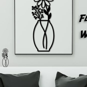 Intra απο ξύλο plywood Χρώμα wenge 3mm-4mm πάχος - Πακέτο διακόσμησης τοίχου με βάζο λουλουδιών 4 Δίασταση 40x50 cm INTRAFABR-62907085 - Image 2