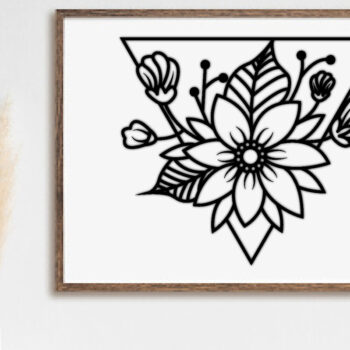 Intra απο ξύλο plywood  Χρώμα wenge 3mm-4mm πάχος - Flower Wall Art Δίασταση 40x50 cm INTRAFABR-7972172 - Image 1