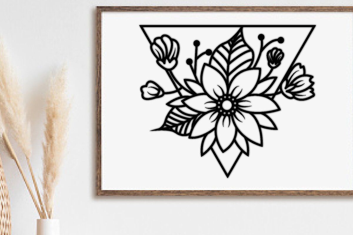 Intra απο ξύλο plywood  Χρώμα wenge 3mm-4mm πάχος - Flower Wall Art Δίασταση 40x50 cm INTRAFABR-7972172