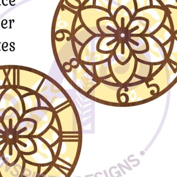 Intra απο ξύλο plywood  Χρώμα wenge 3mm-4mm πάχος - Ρολόι τοίχου με λουλούδια με Files, Δίασταση 30x20 cm INTRAFABR-74167457 - Image 3