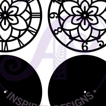 Intra απο ξύλο plywood  Χρώμα wenge 3mm-4mm πάχος - Ρολόι τοίχου με λουλούδια με Files, Δίασταση 30x20 cm INTRAFABR-74167457 - Image 4