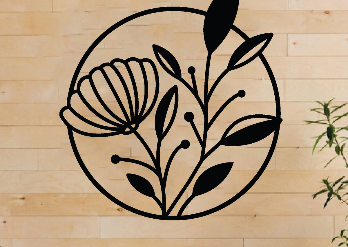 Intra απο ξύλο plywood  Χρώμα wenge 3mm-4mm πάχος - Τέχνη διακόσμησης τοίχου λουλουδιών, κοπής με λέιζερ Δίασταση 40x50 cm INTRAFABR-70199234