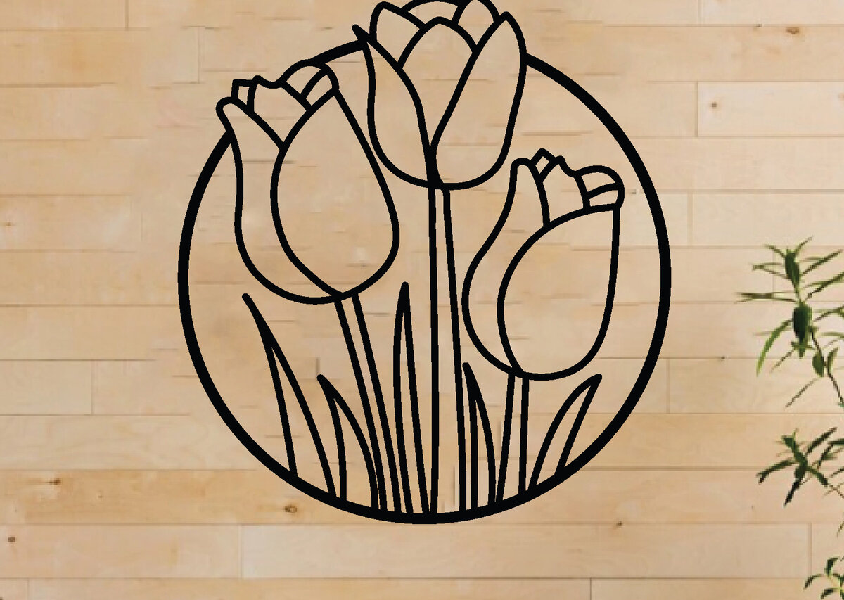 Intra απο ξύλο plywood  Χρώμα wenge 3mm-4mm πάχος - Τέχνη διακόσμησης τοίχου λουλουδιών, κοπής με λέιζερ Δίασταση 40x50 cm INTRAFABR-75683307