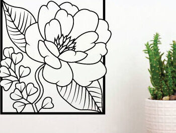 Intra απο ξύλο plywood Χρώμα wenge 3mm-4mm πάχος - Τέχνη διακόσμησης τοίχου με λουλούδια, κοπής με λέιζερ Δίασταση 40x50 cm INTRAFABR-75684667 - Image 1