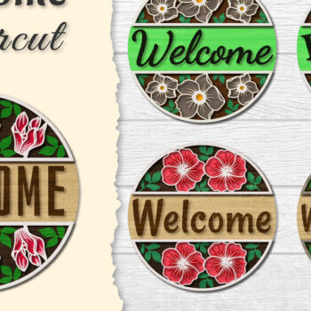 Intra απο ξύλο plywood Χρώμα wenge 3mm-4mm πάχος - Λουλούδια καλωσορίσματος Lasercut BNDLES Δίασταση 20x20 cm INTRAFABR-102883982 - Image 1