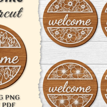 Intra απο ξύλο plywood  Χρώμα wenge 3mm-4mm πάχος - Λουλούδια καλωσορίσματος Lasercut BNDLES Δίασταση 20x20 cm INTRAFABR-29263736 - Image 1