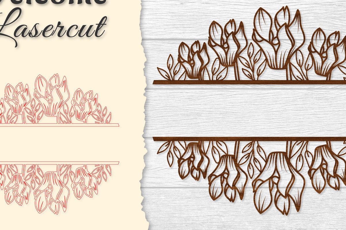 Intra απο ξύλο plywood  Χρώμα wenge 3mm-4mm πάχος - Flower Welcome Slip Lasercut Δίασταση 20x20 cm INTRAFABR-105438997