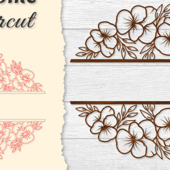 Intra απο ξύλο plywood  Χρώμα wenge 3mm-4mm πάχος - Flower Welcome Slip Lasercut Δίασταση 20x20 cm INTRAFABR-66888360 - Image 1
