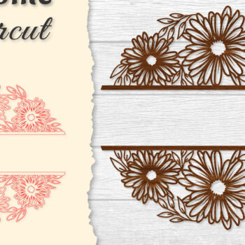 Intra απο ξύλο plywood Χρώμα wenge 3mm-4mm πάχος - Flower Welcome Slip Lasercut Δίασταση 20x20 cm INTRAFABR-89749017 - Image 1