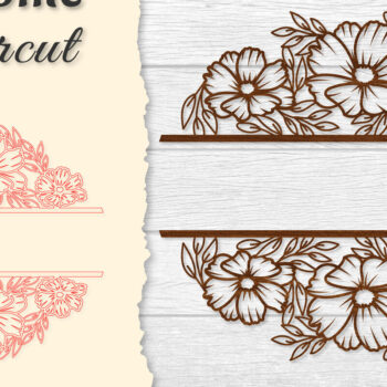 Intra απο ξύλο plywood  Χρώμα wenge 3mm-4mm πάχος - Flower Welcome Slip Lasercut Δίασταση 20x20 cm INTRAFABR-89718134 - Image 1