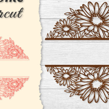 Intra απο ξύλο plywood  Χρώμα wenge 3mm-4mm πάχος - Flower Welcome Slip Lasercut Δίασταση 20x20 cm INTRAFABR-89718165 - Image 1