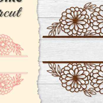 Intra απο ξύλο plywood  Χρώμα wenge 3mm-4mm πάχος - Flower Welcome Slip Lasercut Δίασταση 20x20 cm INTRAFABR-89718183 - Image 1