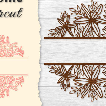 Intra απο ξύλο plywood  Χρώμα wenge 3mm-4mm πάχος - Flower Welcome Slip Lasercut Δίασταση 20x20 cm INTRAFABR-89718241 - Image 1