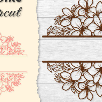 Intra απο ξύλο plywood  Χρώμα wenge 3mm-4mm πάχος - Flower Welcome Slip Lasercut Δίασταση 20x20 cm INTRAFABR-89718276 - Image 1