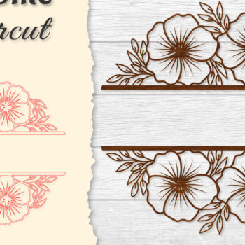Intra απο ξύλο plywood  Χρώμα wenge 3mm-4mm πάχος - Flower Welcome Slip Lasercut Δίασταση 20x20 cm INTRAFABR-89718318 - Image 1