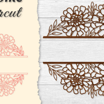 Intra απο ξύλο plywood  Χρώμα wenge 3mm-4mm πάχος - Flower Welcome Slip Lasercut Δίασταση 20x20 cm INTRAFABR-89718340 - Image 1