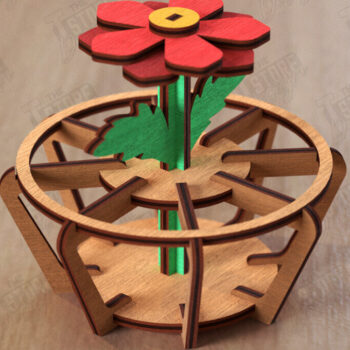 Intra απο ξύλο plywood Χρώμα wenge 3mm-4mm πάχος - Λουλούδι με Stand Bundle | CNC Δίασταση 20x20 cm INTRAFABR-89315819 - Image 12