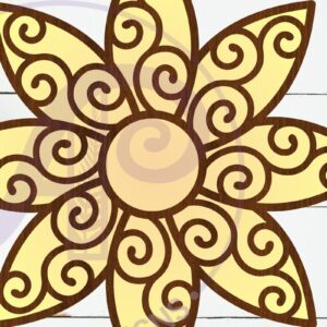 Intra απο ξύλο plywood  Χρώμα wenge 3mm-4mm πάχος - Λουλούδι με στροβιλίζεται επιγραφή τοίχου, Δίασταση 40x50 cm INTRAFABR-89315823