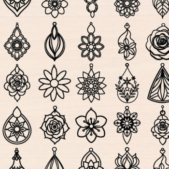 Intra απο ξύλο plywood  Χρώμα wenge 3mm-4mm πάχος - Ξύλινα σκουλαρίκια Λουλούδι Πακέτο κοπής με λέιζερ Δίασταση 3x3 cm INTRAFABR-89315832 - Image 1