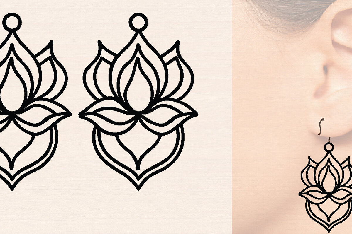 Intra απο ξύλο plywood  Χρώμα wenge 3mm-4mm πάχος - Ξύλινα σκουλαρίκια λουλούδι με Δίασταση 3x3 cm INTRAFABR-89718104