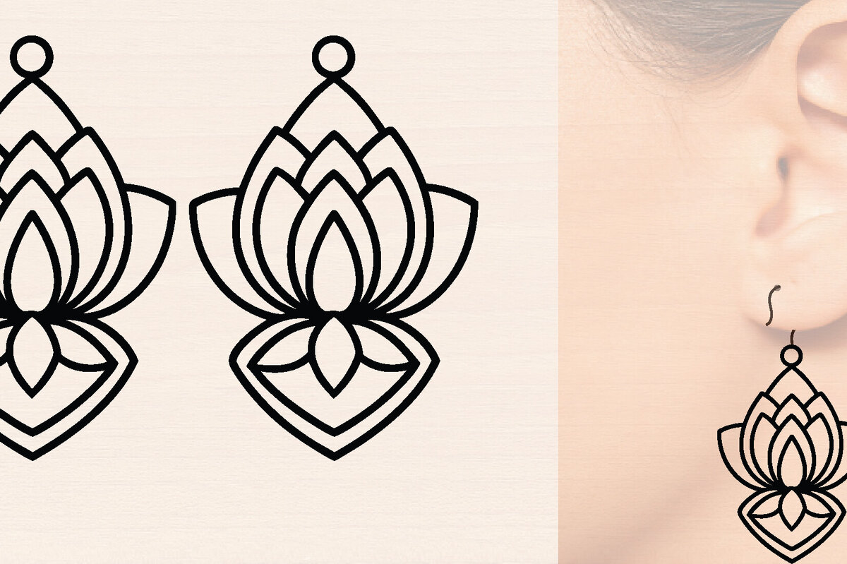 Intra απο ξύλο plywood  Χρώμα wenge 3mm-4mm πάχος - Ξύλινα σκουλαρίκια λουλούδι με Δίασταση 3x3 cm INTRAFABR-24126808