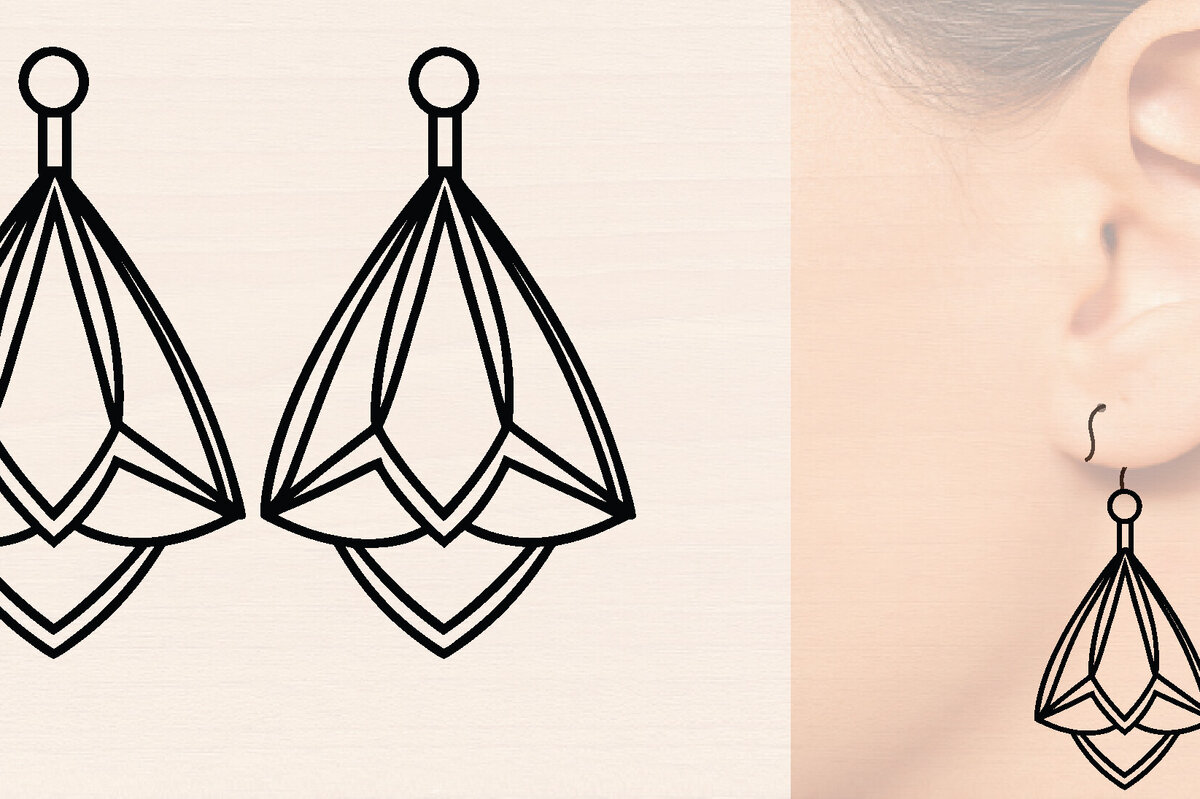 Intra απο ξύλο plywood  Χρώμα wenge 3mm-4mm πάχος - Ξύλινα σκουλαρίκια λουλούδι με Δίασταση 3x3 cm INTRAFABR-88364489