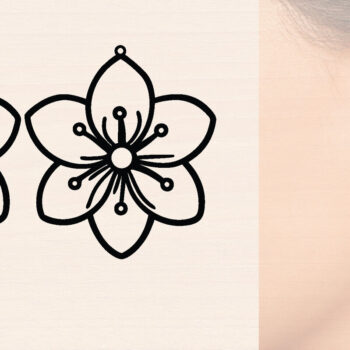 Intra απο ξύλο plywood  Χρώμα wenge 3mm-4mm πάχος - Ξύλινα σκουλαρίκια λουλούδι με Δίασταση 3x3 cm INTRAFABR-88364870 - Image 1