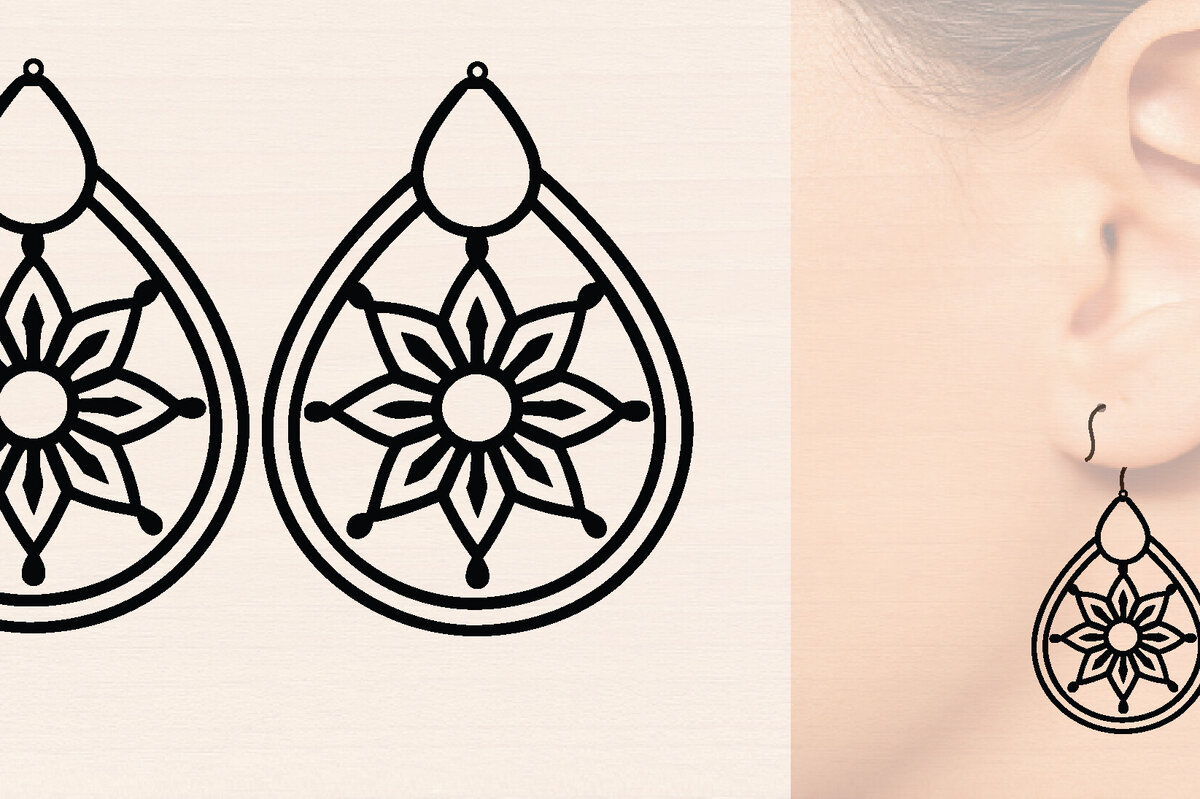 Intra απο ξύλο plywood  Χρώμα wenge 3mm-4mm πάχος - Ξύλινα σκουλαρίκια λουλούδι με Δίασταση 3x3 cm INTRAFABR-88364934