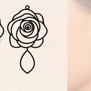 Intra απο ξύλο plywood  Χρώμα wenge 3mm-4mm πάχος - Ξύλινα σκουλαρίκια λουλούδι με Δίασταση 3x3 cm INTRAFABR-111800537