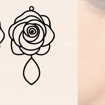 Intra απο ξύλο plywood  Χρώμα wenge 3mm-4mm πάχος - Ξύλινα σκουλαρίκια λουλούδι με Δίασταση 3x3 cm INTRAFABR-111800537 - Image 1