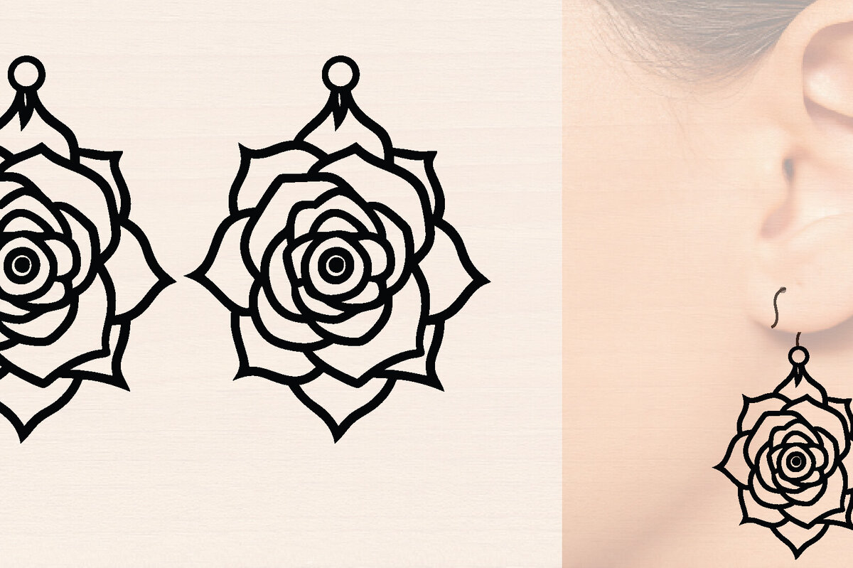 Intra απο ξύλο plywood  Χρώμα wenge 3mm-4mm πάχος - Ξύλινα σκουλαρίκια λουλούδι με Δίασταση 3x3 cm INTRAFABR-110667922