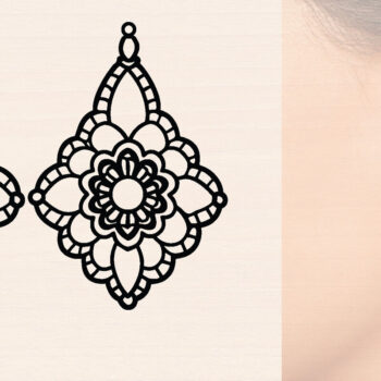 Intra απο ξύλο plywood  Χρώμα wenge 3mm-4mm πάχος - Ξύλινα σκουλαρίκια λουλούδι με Δίασταση 3x3 cm INTRAFABR-110668170 - Image 1