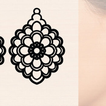 Intra απο ξύλο plywood  Χρώμα wenge 3mm-4mm πάχος - Ξύλινα σκουλαρίκια λουλούδι με Δίασταση 3x3 cm INTRAFABR-110668195 - Image 1