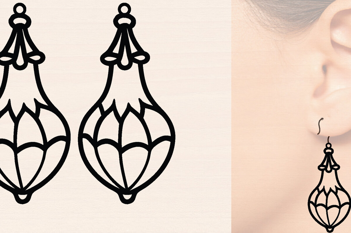 Intra απο ξύλο plywood  Χρώμα wenge 3mm-4mm πάχος - Ξύλινα σκουλαρίκια λουλούδι με Δίασταση 3x3 cm INTRAFABR-110668229