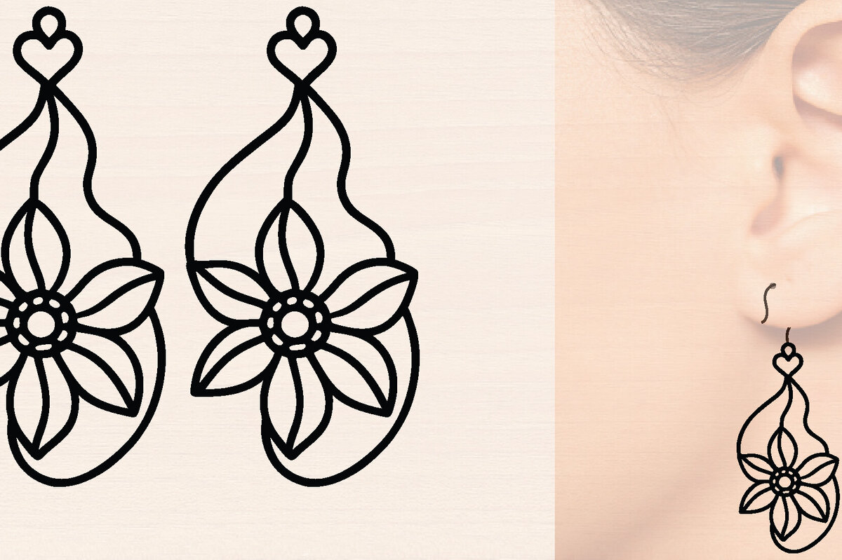 Intra απο ξύλο plywood  Χρώμα wenge 3mm-4mm πάχος - Ξύλινα σκουλαρίκια λουλούδι με Δίασταση 3x3 cm INTRAFABR-110667778