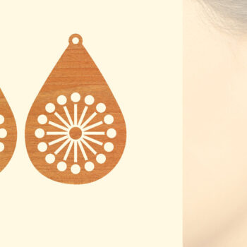 Intra απο ξύλο plywood  Χρώμα wenge 3mm-4mm πάχος - Flower WOOD Σκουλαρίκια Δίασταση 3x3 cm INTRAFABR-111862939 - Image 1