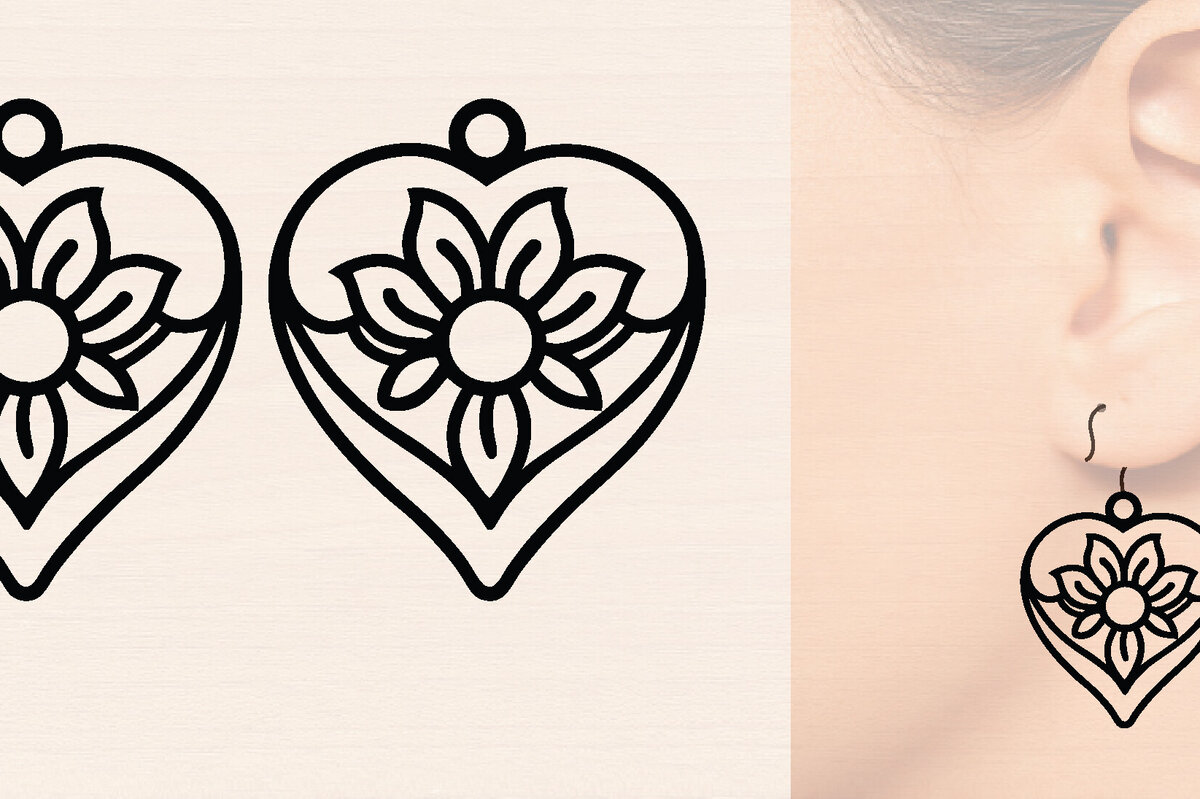 Intra απο ξύλο plywood  Χρώμα wenge 3mm-4mm πάχος - Ξύλινα σκουλαρίκια λουλούδι με Δίασταση 3x3 cm INTRAFABR-111862994