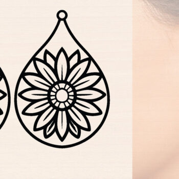 Intra απο ξύλο plywood  Χρώμα wenge 3mm-4mm πάχος - Ξύλινα σκουλαρίκια λουλούδι με Δίασταση 3x3 cm INTRAFABR-111862997 - Image 1