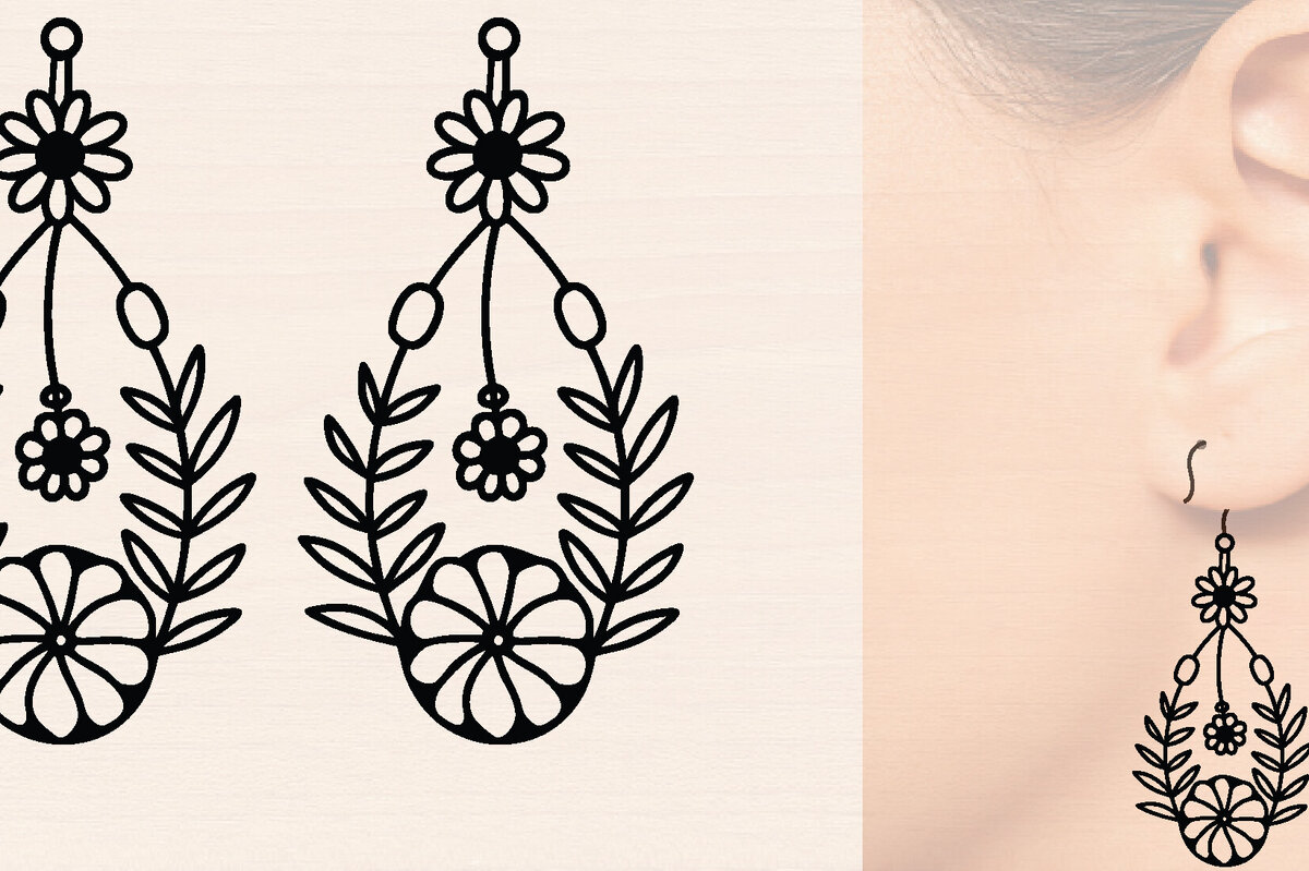 Intra απο ξύλο plywood  Χρώμα wenge 3mm-4mm πάχος - Ξύλινα σκουλαρίκια λουλούδι με Δίασταση 3x3 cm INTRAFABR-111863005