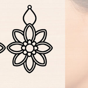 Intra απο ξύλο plywood  Χρώμα wenge 3mm-4mm πάχος - Ξύλινα σκουλαρίκια λουλούδι με Δίασταση 3x3 cm INTRAFABR-111863008