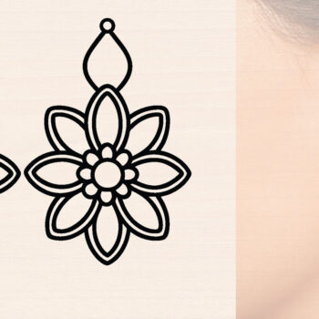 Intra απο ξύλο plywood  Χρώμα wenge 3mm-4mm πάχος - Ξύλινα σκουλαρίκια λουλούδι με Δίασταση 3x3 cm INTRAFABR-111863008 - Image 1