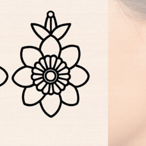 Intra απο ξύλο plywood  Χρώμα wenge 3mm-4mm πάχος - Ξύλινα σκουλαρίκια λουλούδι με Δίασταση 3x3 cm INTRAFABR-111863018