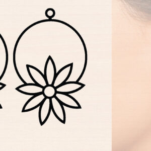 Intra απο ξύλο plywood  Χρώμα wenge 3mm-4mm πάχος - Ξύλινα σκουλαρίκια λουλούδι με Δίασταση 3x3 cm INTRAFABR-111800496