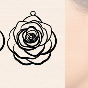 Intra απο ξύλο plywood  Χρώμα wenge 3mm-4mm πάχος - Ξύλινα σκουλαρίκια λουλούδι με Δίασταση 3x3 cm INTRAFABR-111800470