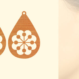 Intra απο ξύλο plywood  Χρώμα wenge 3mm-4mm πάχος - Ξύλινα σκουλαρίκια λουλούδι με Δίασταση 3x3 cm INTRAFABR-111863133