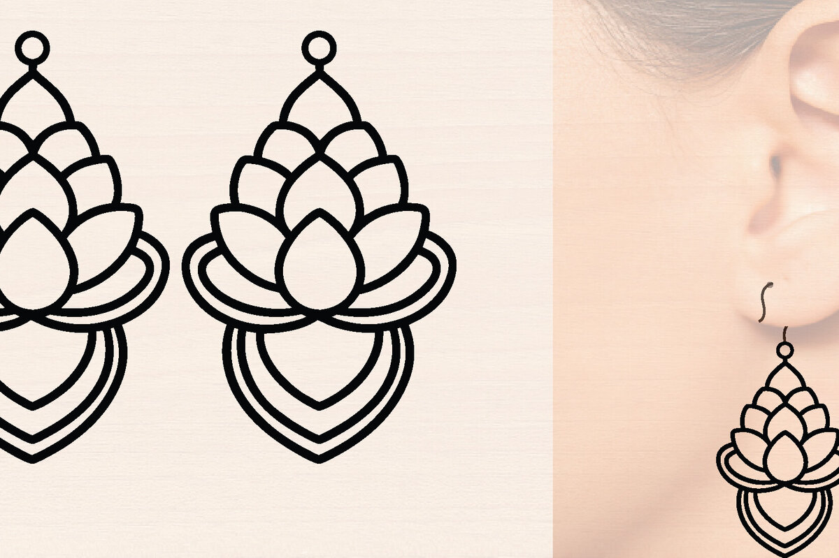 Intra απο ξύλο plywood  Χρώμα wenge 3mm-4mm πάχος - Ξύλινα σκουλαρίκια λουλούδι με Δίασταση 3x3 cm INTRAFABR-112232790